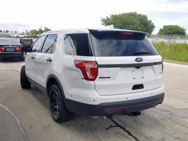 1FM5K8AR1GGA62788 - 2016 FORD EXPLORER P WHITE photo 3