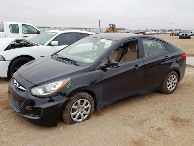 KMHCT4AE3CU082823 - 2012 HYUNDAI ACCENT GLS BLACK photo 2