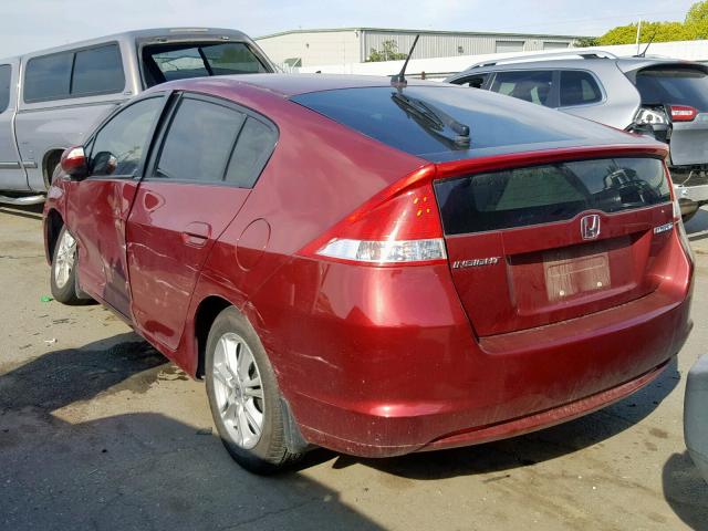 JHMZE2H74AS021007 - 2010 HONDA INSIGHT BURGUNDY photo 3