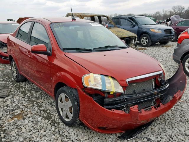 KL1TD56E59B623835 - 2009 CHEVROLET AVEO LS RED photo 1