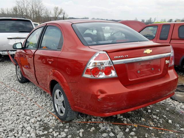 KL1TD56E59B623835 - 2009 CHEVROLET AVEO LS RED photo 3