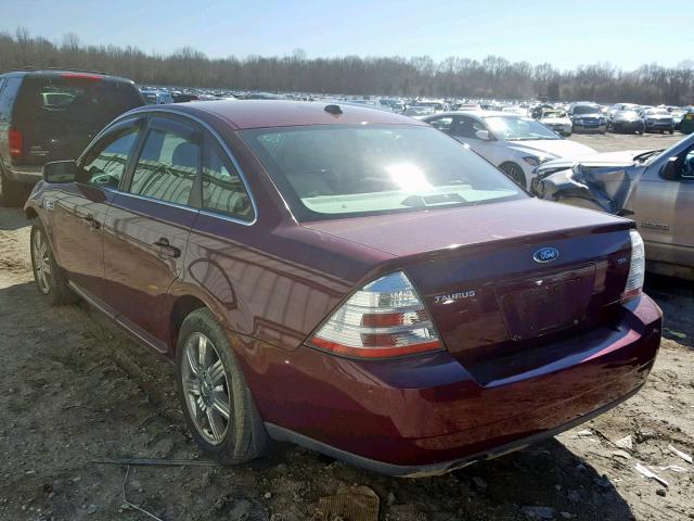 1FAHP24WX8G141000 - 2008 FORD TAURUS SEL MAROON photo 3