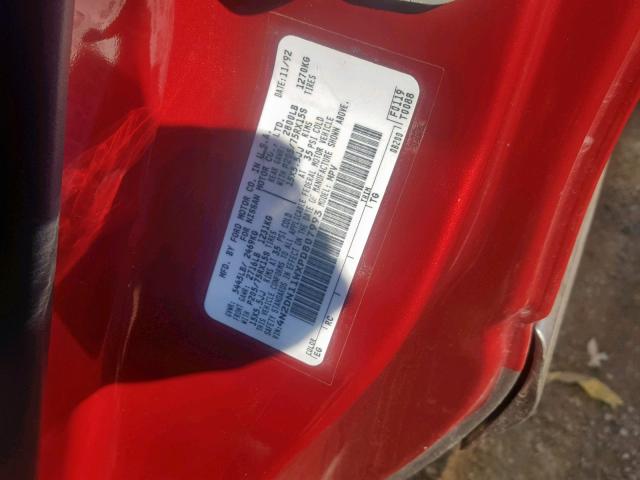 4N2DN11WXPD807993 - 1993 NISSAN QUEST GXE RED photo 10