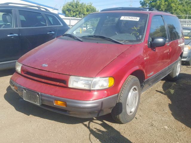 4N2DN11WXPD807993 - 1993 NISSAN QUEST GXE RED photo 2