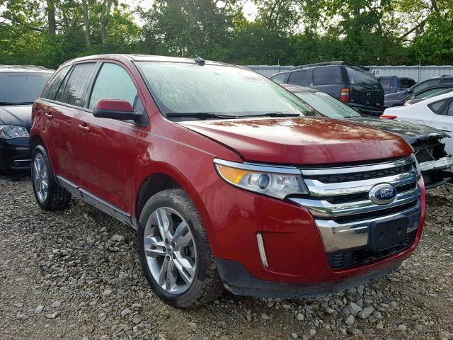 2FMDK4JC9EBB29433 - 2014 FORD EDGE SEL RED photo 1