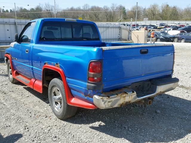 1B7HC16X8XS313560 - 1999 DODGE RAM 1500 BLUE photo 3