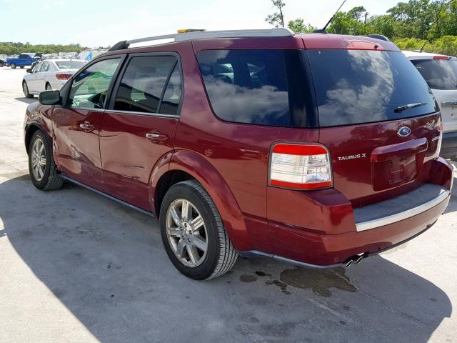 1FMDK03W78GA03665 - 2008 FORD TAURUS X L MAROON photo 3