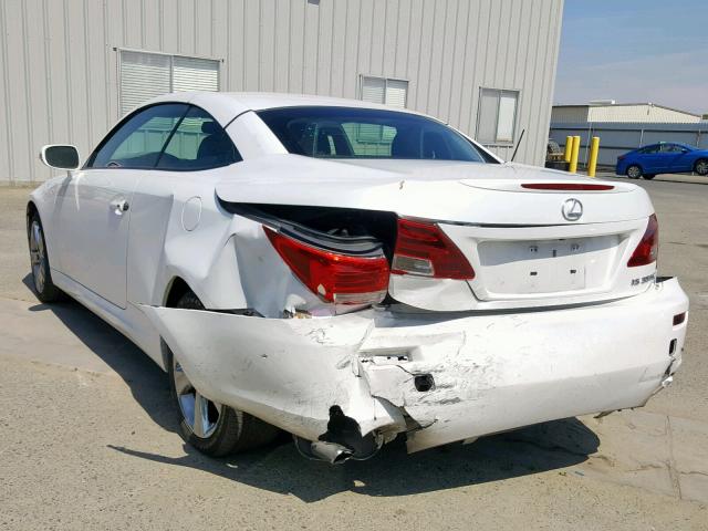 JTHFE2C27C2507277 - 2012 LEXUS IS 350 WHITE photo 3