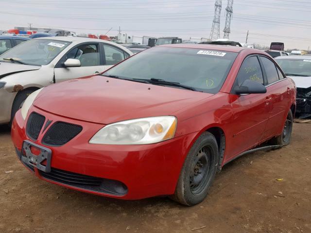 1G2ZF58B674236975 - 2007 PONTIAC G6 VALUE L RED photo 2