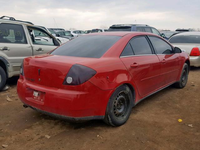 1G2ZF58B674236975 - 2007 PONTIAC G6 VALUE L RED photo 4