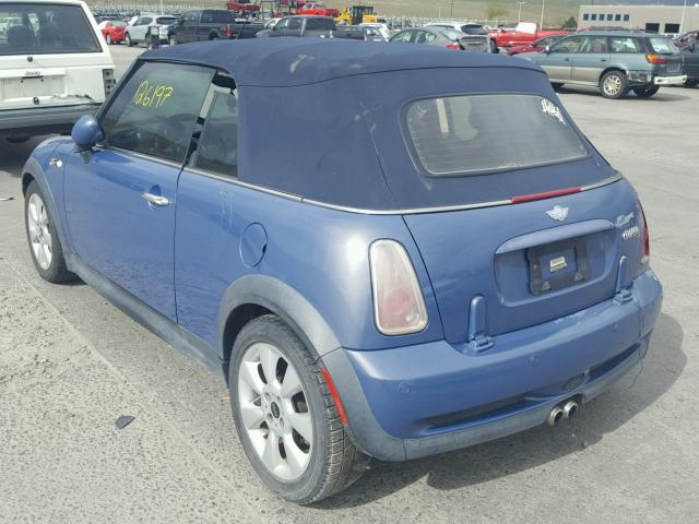 WMWRH33425TF80079 - 2005 MINI COOPER S BLUE photo 3