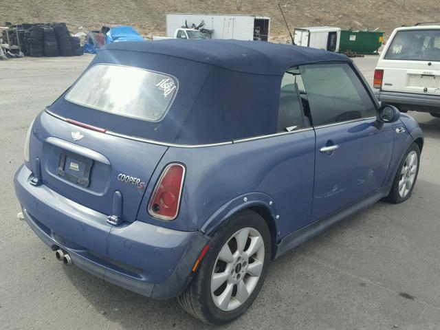 WMWRH33425TF80079 - 2005 MINI COOPER S BLUE photo 4