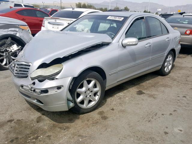 WDBRF61JX2E008322 - 2002 MERCEDES-BENZ C 240 SILVER photo 2