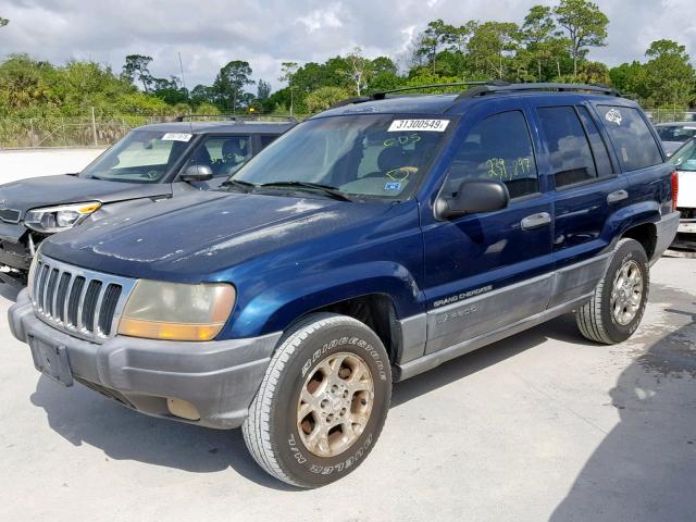 1J4GX48N81C570050 - 2001 JEEP GRAND CHER BLUE photo 2