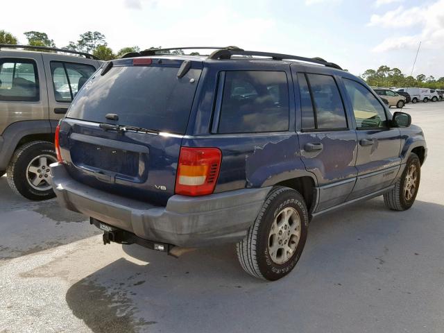 1J4GX48N81C570050 - 2001 JEEP GRAND CHER BLUE photo 4