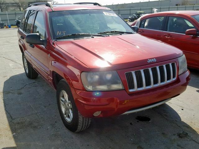 1J8GW48S64C296309 - 2004 JEEP GRAND CHER RED photo 1