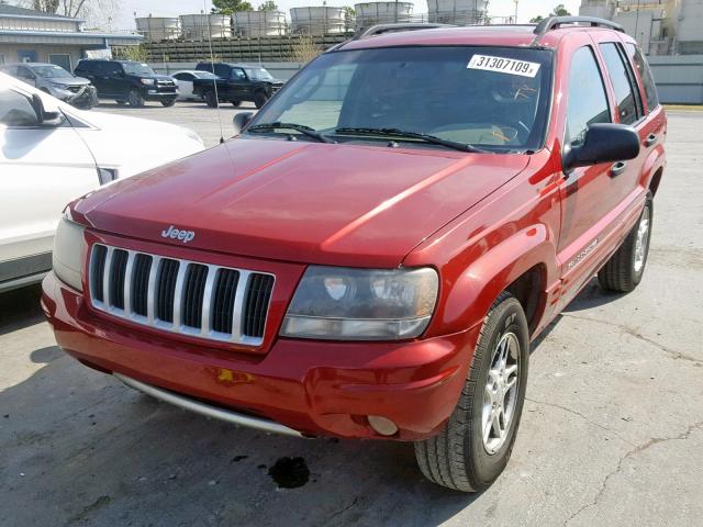 1J8GW48S64C296309 - 2004 JEEP GRAND CHER RED photo 2