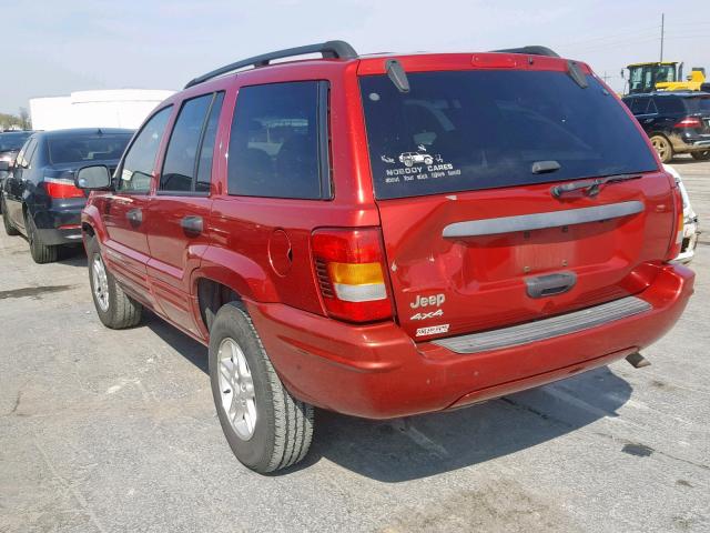 1J8GW48S64C296309 - 2004 JEEP GRAND CHER RED photo 3