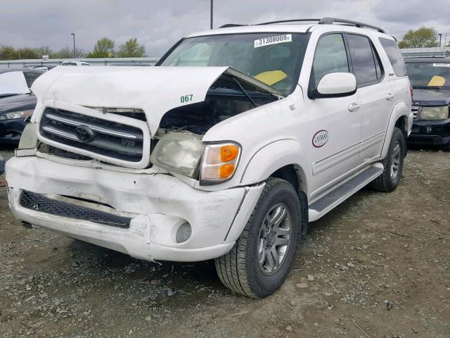 5TDBT48A03S138918 - 2003 TOYOTA SEQUOIA LI WHITE photo 2