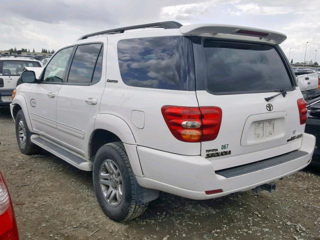 5TDBT48A03S138918 - 2003 TOYOTA SEQUOIA LI WHITE photo 3