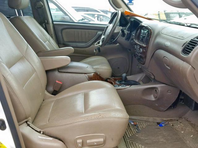 5TDBT48A03S138918 - 2003 TOYOTA SEQUOIA LI WHITE photo 5