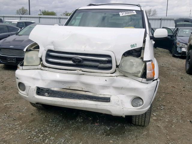 5TDBT48A03S138918 - 2003 TOYOTA SEQUOIA LI WHITE photo 9