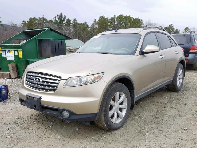 JNRAS08W04X219688 - 2004 INFINITI FX35 TAN photo 2