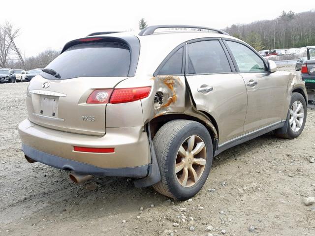 JNRAS08W04X219688 - 2004 INFINITI FX35 TAN photo 4