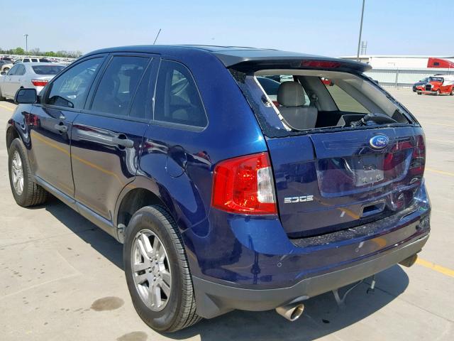 2FMDK3GC6BBB07824 - 2011 FORD EDGE SE BLUE photo 3