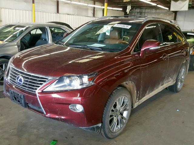 JTJBC1BAXD2052366 - 2013 LEXUS RX 450 MAROON photo 2