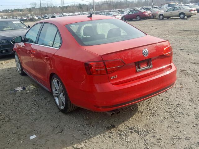 3VW4T7AJ0FM275766 - 2015 VOLKSWAGEN JETTA GLI RED photo 3