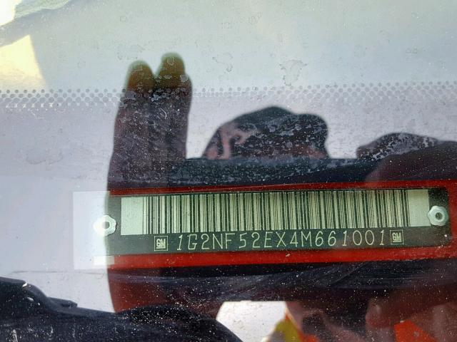 1G2NF52EX4M661001 - 2004 PONTIAC GRAND AM S RED photo 10