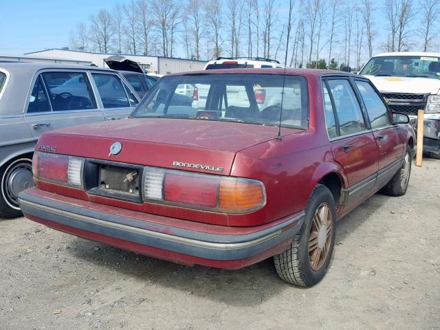 1G2HX54C9L1253014 - 1990 PONTIAC BONNEVILLE BURGUNDY photo 4