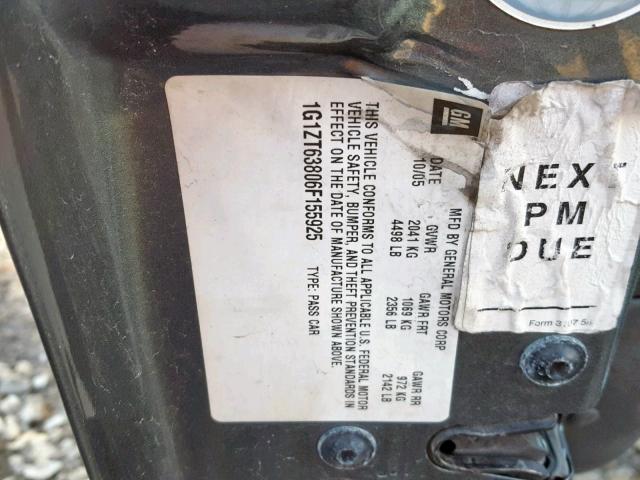 1G1ZT63806F155925 - 2006 CHEVROLET MALIBU MAX 灰色 照片 10