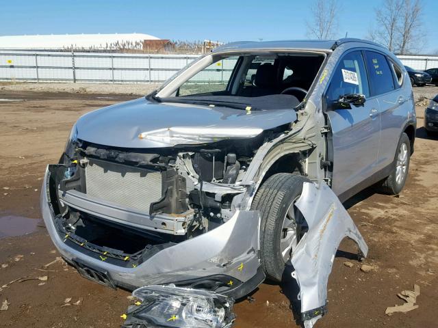 2HKRM4H73EH712792 - 2014 HONDA CR-V EXL SILVER photo 2