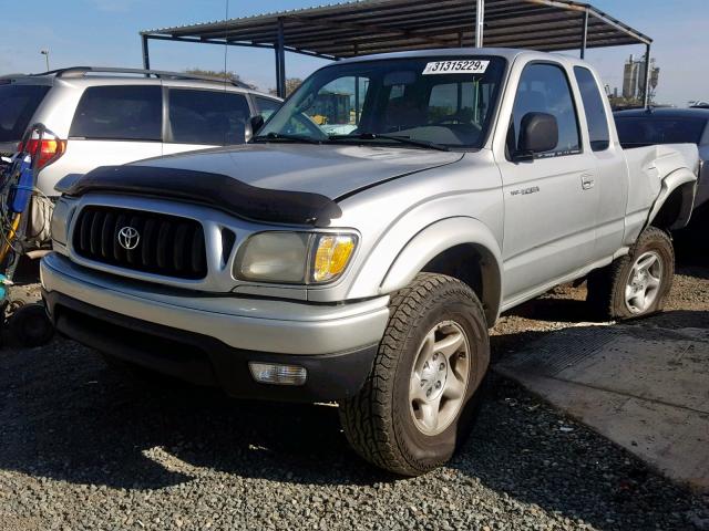 5TEWN72N11Z869298 - 2001 TOYOTA TACOMA XTR SILVER photo 2