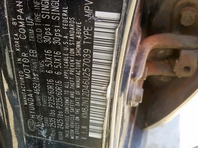 KM8JN12D46U257039 - 2006 HYUNDAI TUCSON GLS 黑色 照片 10