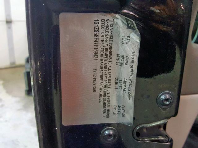 1G1ZS58F47F169431 - 2007 CHEVROLET MALIBU LS BLACK photo 10