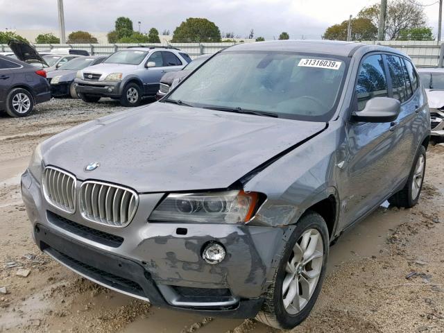 5UXWX7C58BLL15182 - 2011 BMW X3 XDRIVE3 GRAY photo 2