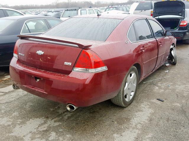 2G1WD58C281256966 - 2008 CHEVROLET IMPALA SUP წითელი ფოტო 4