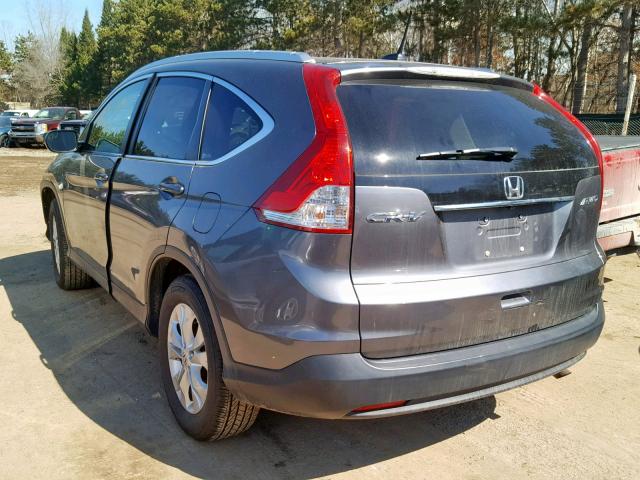 JHLRM4H73CC004828 - 2012 HONDA CR-V EXL GRAY photo 3