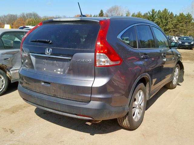 JHLRM4H73CC004828 - 2012 HONDA CR-V EXL GRAY photo 4