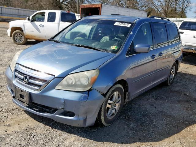 5FNRL38665B036891 - 2005 HONDA ODYSSEY EX BLUE photo 2