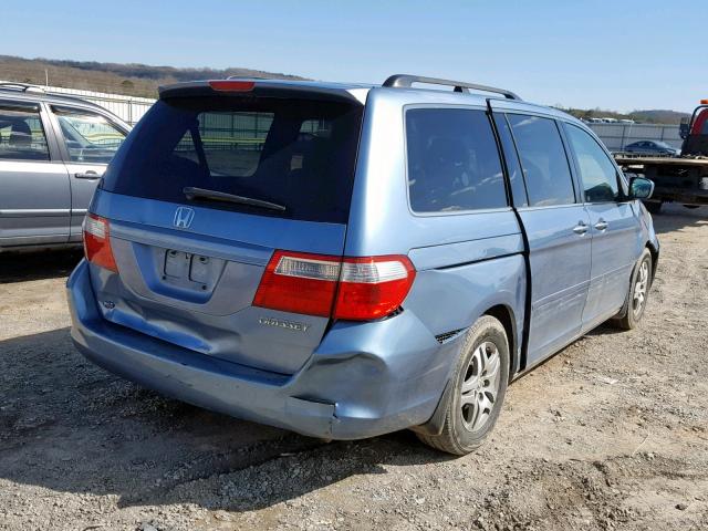 5FNRL38665B036891 - 2005 HONDA ODYSSEY EX BLUE photo 4