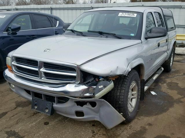 1B7HL48X32S719298 - 2002 DODGE DAKOTA QUA SILVER photo 2