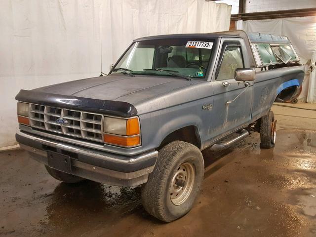 1FTCR11T3MUB08886 - 1991 FORD RANGER BLUE photo 2