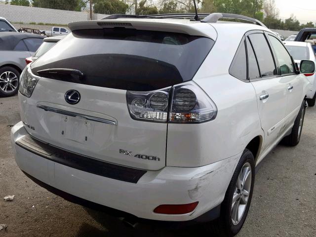 JTJGW31U782009758 - 2008 LEXUS RX 400H WHITE photo 4