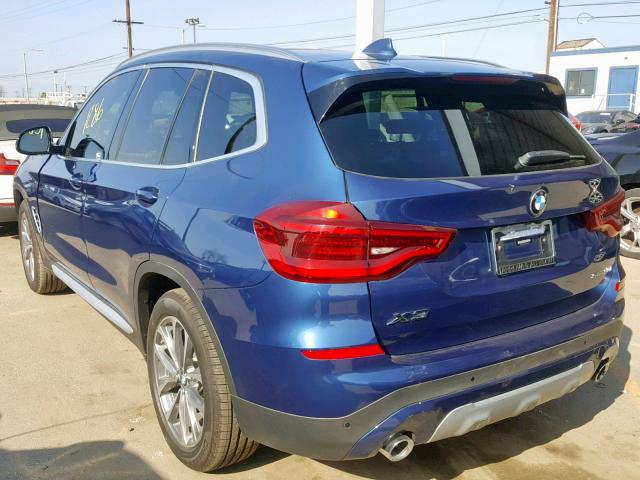 5UXTR7C56KLF31645 - 2019 BMW X3 SDRIVE3 BLUE photo 3