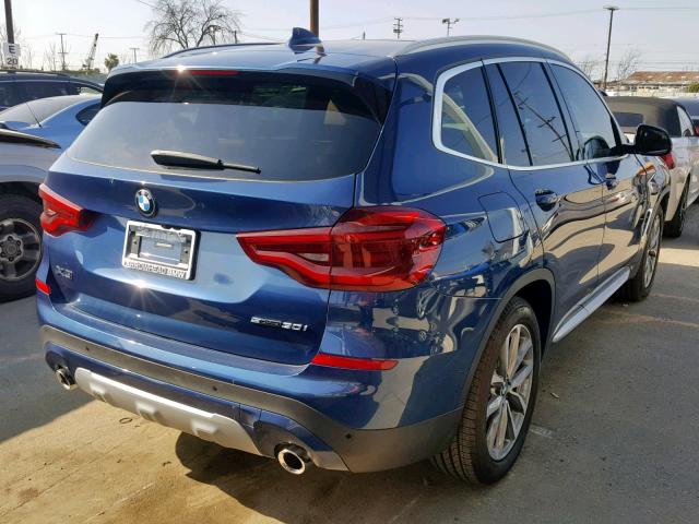 5UXTR7C56KLF31645 - 2019 BMW X3 SDRIVE3 BLUE photo 4