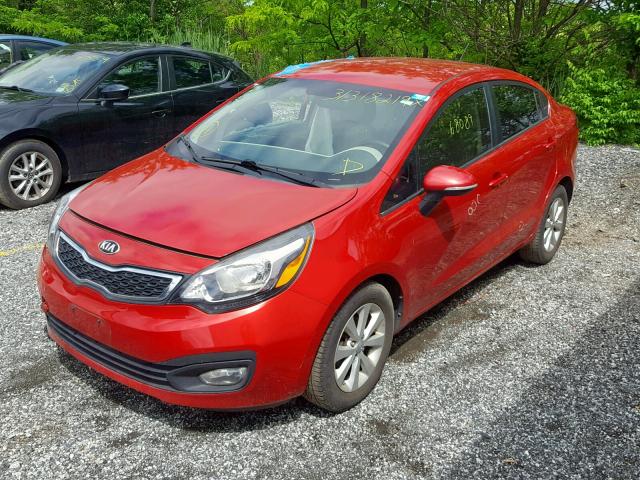 KNADN4A36D6283202 - 2013 KIA RIO EX RED photo 2